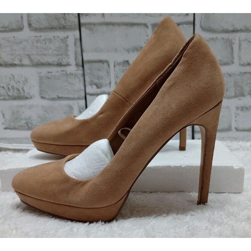 Forever 21 women Beige  Faux Suede   Stilletto  High Heels Shoes Sz 8